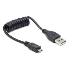 Кабель Cablexpert USB - micro USB V 2.0 (M/M), 0.6 м, спиральный (CC-mUSB2C-AMBM-0.6M)