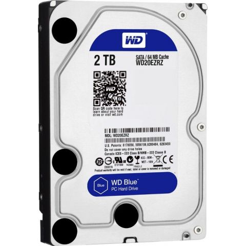 Накопичувач HDD SATA 2.0TB WD Blue 5400rpm 64MB (WD20EZRZ)