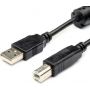 Кабель Atcom USB - USB Type-B V 2.0 (M/M), 1.5 м, ферит, чорний (5474) 