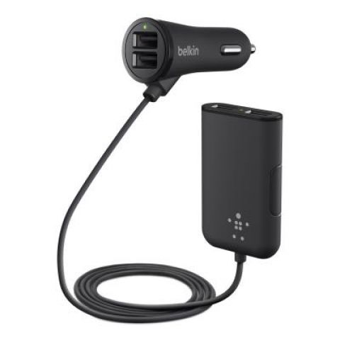 Автомобильное зарядное устройство Belkin Road Rockstar USB Charger (2 USB x 2.4A + 2 USB x 1.2A) Black (F8M935bt06-BLK)