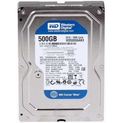 Накопитель HDD SATA  500GB WD Blue 7200rpm 16MB (WD5000AAKX) Refurbished
