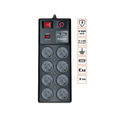 Фильтр питания REAL-EL RS-8F 