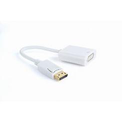 Адаптер Cablexpert DisplayPort - DVI (M/F), 0.1 м, белый (A-DPM-DVIF-002-W) пакет