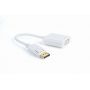 Адаптер Cablexpert DisplayPort - DVI (M/F), 0.1 м, белый (A-DPM-DVIF-002-W) пакет