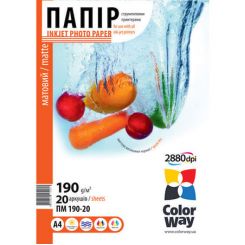 Фотопапiр CW матовий 190г/м2 A4 20л (PM190020A4)