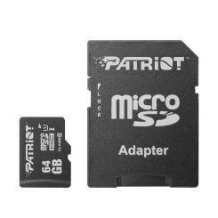 Карта памяти MicroSDXC 64GB UHS-I Class 10 Patriot LX + SD-adapter (PSF64GMCSDXC10)