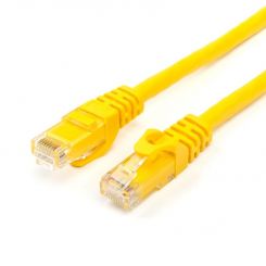Патч-корд UTP Atcom RJ45, Cat.6, медь, 1 м, желтый