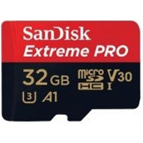 Карта памяти MicroSDHC  32GB UHS-I/U3 Class 10 SanDisk Extreme Pro A1 + SD-адаптер R100/W90MB/s (SDSQXCG-032G-GN6MA)