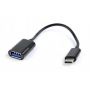 Кабель Cablexpert (A-OTG-CMAF2-01), USB2.0 - USB Type-C, 0.2 м, черный