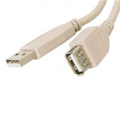 Кабель ATcom удлинитель USB2.0 AM/AF 5.0 м. 2 ferrite core, белый