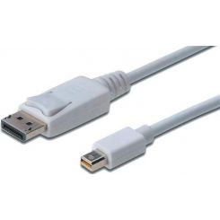 Кабель Assmann (AK-340102-010-W) MiniDisplayPort - DisplayPort (AM/AM), 1м, белый Кабель Assmann (AK-340102-010-W) MiniDisplayPort - DisplayPort (AM/AM), 1м, белый