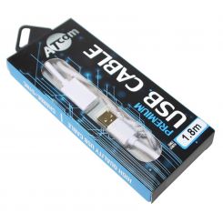 Кабель Atcom USB - USB V 2.0 (M/F), удлинитель, 1.8 м, White + Gold Plated (13425) блистер