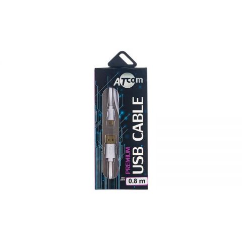 Кабель Atcom (16123) USB 2.0 AM/microUSB, 0.8м, белый