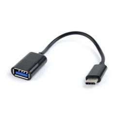 Кабель Cablexpert USB - USB Type-C V 2.0 (F/M), 0.2 м, черный (AB-OTG-CMAF2-01)