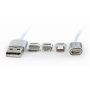 Кабель Cablexpert USB - Lightning + micro USB + USB Type-C (M/M), 1 м, сріблястий (CC-USB2-AMLM31-1M)