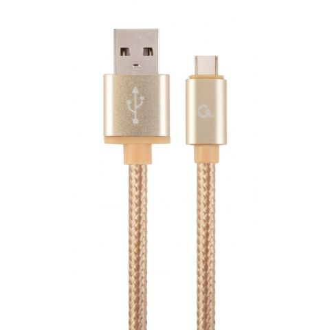 Кабель Cablexpert USB - USB Type-C V 2.0 (M/M), 1.8 м, золотистый (CCB-mUSB2B-AMCM-6-G)
