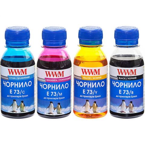 Комплект чернил WWM EPSON Stylus CX3700/T26/TX106/TX206/TX419 B/C/M/Y (E73SET-2) 4*100г