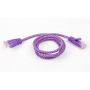 Патч-корд UTP Viewcon (NL009) cat.6, литой, медь, 1м, фиолетовый
