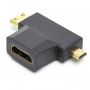 Адаптер PowerPlant (CA912056) HDMI(AF)-microHDMI(AM)/miniHDMI(AM) Black Адаптер PowerPlant (CA912056) HDMI(AF)-microHDMI(AM)/miniHDMI(AM) Black