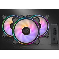 Набор вентиляторов CoolerMaster MasterFan MF120 Halo 3in1 ARGB Sync+Wired ARGB Controller (MFL-B2DN-183PA-R1), 120х120х25 мм, 4pin, черный