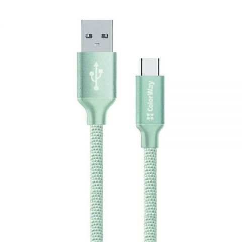 Кабель ColorWay USB - USB Type-C, 2.4 А, 2 м, Mint (CW-CBUC008-MT)
