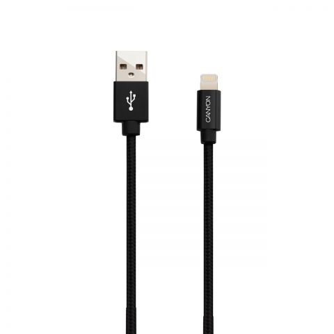 Кабель Canyon USB - Lightning 0.96м, Black (CNS-MFIC3B) в оплетке