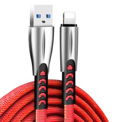 Кабель ColorWay USB - Lightning (M/M), 2.4 А, 1 м, Red (CW-CBUL010-RD)