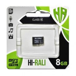 Карта памяти MicroSDHC   8GB Class 10 Hi-Rali (HI-8GBSDCL10-00)