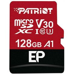 Карта памяти MicroSDXC 128GB UHS-I/U3 Class 10 Patriot EP A1 R90/W80MB/s + SD-adapter (PEF128GEP31MCX)