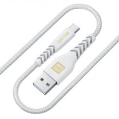 Кабель Luxe Cube Kevlar USB - micro USB (M/M), 1.2 м, белый (8886668686266)