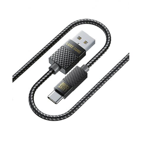 Кабель Luxe Cube Premium USB - USB Type-C (M/M), 1 м, серый (8889996899667)