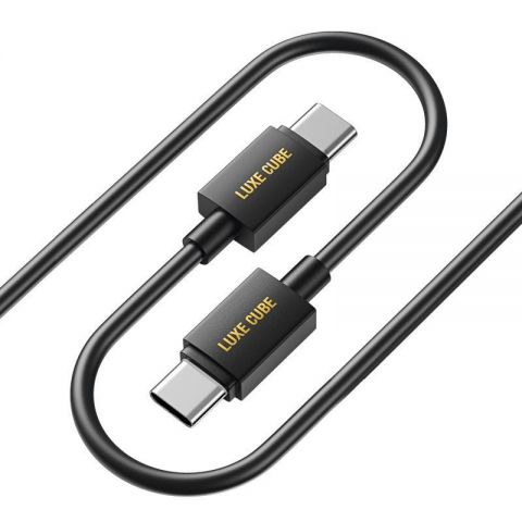 Кабель Luxe Cube USB Type-C - USB Type-C (M/M), 3 А, 1 м, черный (8886668686112)