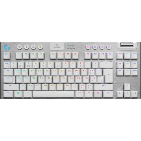 Клавиатура беспроводная Logitech G915 Gaming TKL Tenkeyless LightSpeed Wireless RGB Mechanical White (920-009664)
