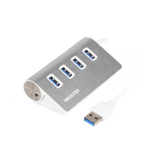 Концентратор USB 3.0 Maxxter 4хUSB3.0 Silver (HU3A-4P-01) Концентратор USB 3.0 Maxxter 4хUSB3.0 Silver (HU3A-4P-01)