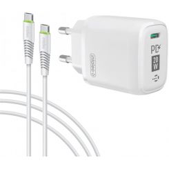Сетевое зарядное устройство Intaleo TCGQPD120T (1USBx3A) White (1283126509988) + кабель USB Type С