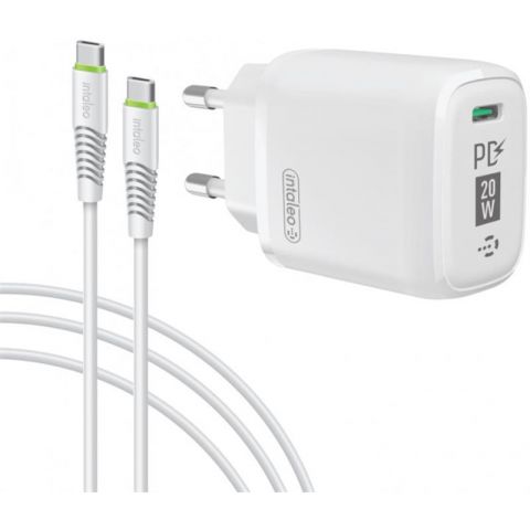 Сетевое зарядное устройство Intaleo TCGQPD120T (1USBx3A) White (1283126509988) + кабель USB Type С
