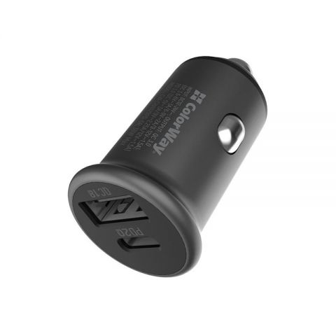 Автомобильное зарядное устройство ColorWay (2USBx3A, 38W) Power Delivery Port+QC3.0 Gray (CW-CHA029PD-GR)