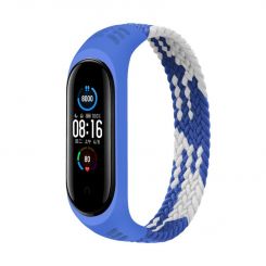 Ремешок BeCover Elastic Nylon Style для Xiaomi Mi Smart Band 5/Mi Smart Band 6 Size S Blue/White (706140)