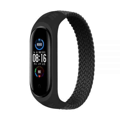 Ремешок BeCover Elastic Nylon Style для Xiaomi Mi Smart Band 5/Mi Smart Band 6 Size S Black (706145)