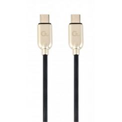 Кабель Cablexpert USB Type-C - USB Type-C (M/M), 1 м, черный/золотистый (CC-USB2PD60-CMCM-1M) 