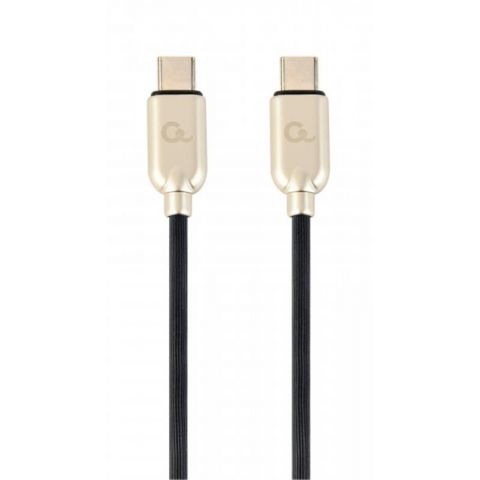 Кабель Cablexpert USB Type-C - USB Type-C (M/M), 1 м, черный/золотистый (CC-USB2PD60-CMCM-1M) 