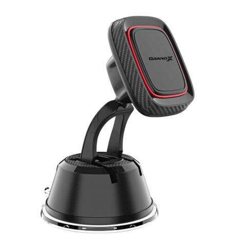 Автодержатель для смартфона магнитный Grand-X (крепление на панель или стекло) MT-12