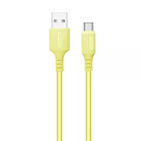 Кабель ColorWay USB - USB Type-C (M/M), soft silicone, 2.4 А, 1 м, Yellow (CW-CBUC043-Y)