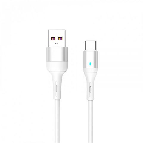 Кабель SkyDolphin S06T LED Smart Power USB -  USB Type-C (M/M), 1 м, White (USB-000556)