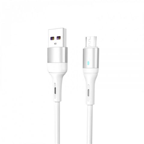 Кабель SkyDolphin S06V LED Smart Power USB - microUSB 1м, White (USB-000558)