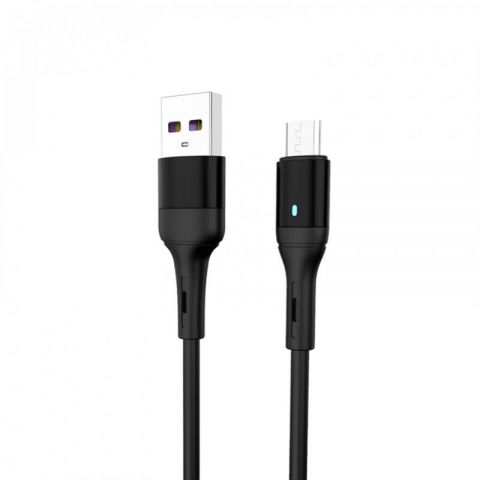 Кабель SkyDolphin S06V LED Smart Power USB - micro USB (M/M), 1 м, Black (USB-000559)