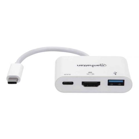 Док-станция Intracom Manhattan USB Type-C-HDMI/USB 3.0/PD 60W 4-in-1, White (152945) Док-станция Intracom Manhattan USB Type-C-HDMI/USB 3.0/PD 60W 4-in-1, White (152945)