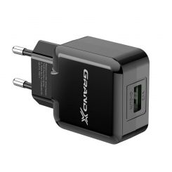 Сетевое зарядное устройство Grand-X (1xUSB 5В/2.1А) Black (CH-03B)