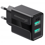 Сетевое зарядное устройство Grand-X CH-15B (2xUSB 2.4A) Black 