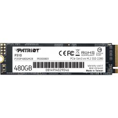 Накопичувач SSD  480GB Patriot P310 M.2 2280 PCIe NVMe 3.0 x4 TLC (P310P480GM28)